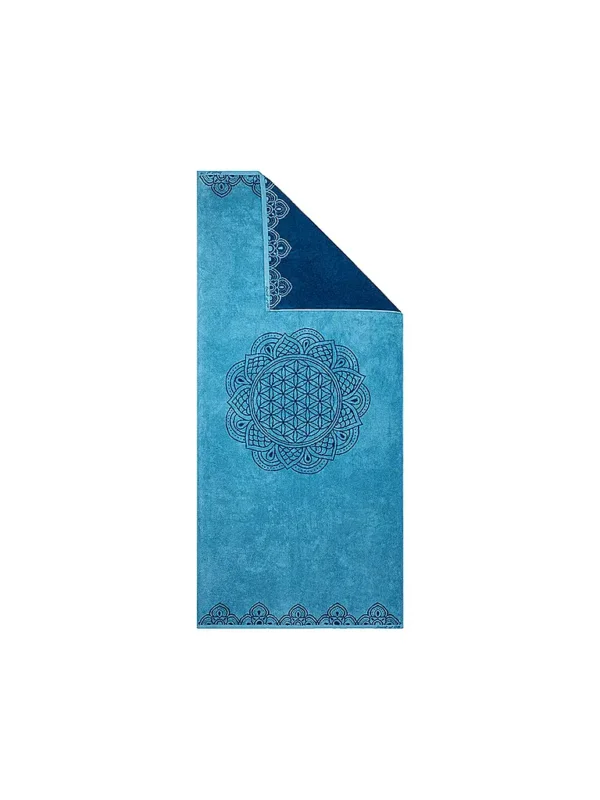 SPIRIT OF OMLiegetuch Happy Flower of Life smaragd/ozeanblau Geprüft