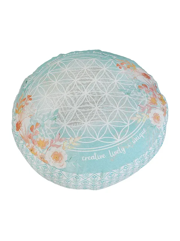 Rabatt SPIRIT OF OMMeditationskissen rund jade/orange