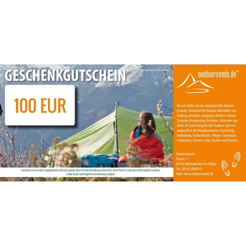 outdoortrends Geschenkgutschein - 100 EUR Top-Angebot