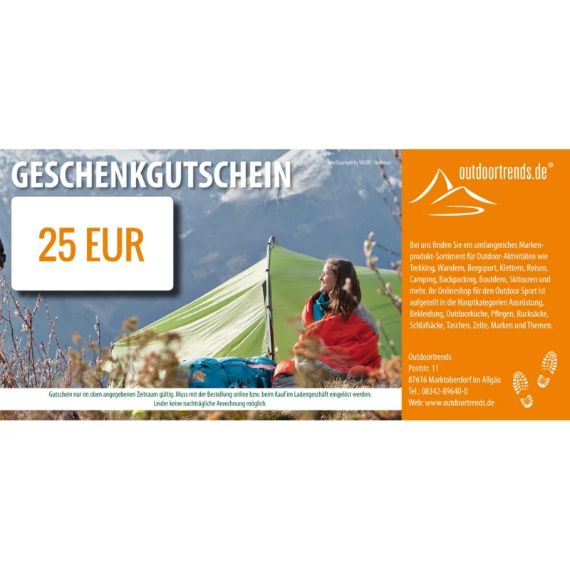 outdoortrends Geschenkgutschein - 25 EUR Schnäppchen