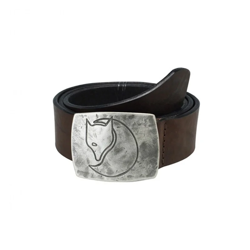Garantierte Lieferung Fjällräven Murena Silver Belt Ledergürtel mit Silberschnalle brown