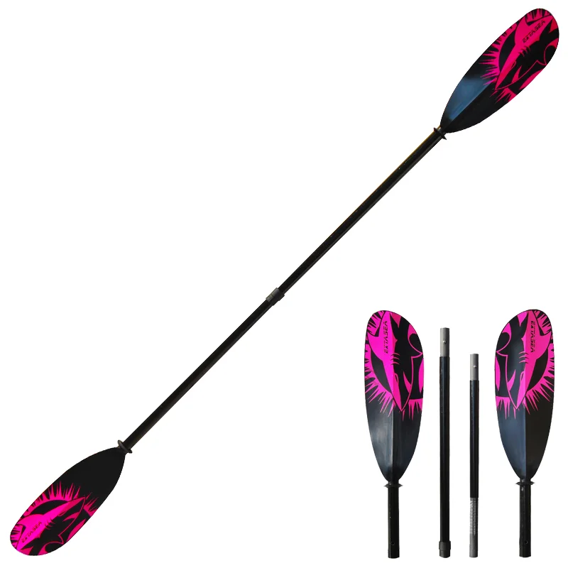 Preisreduziert ExtaSea Tour Vario Fiberglas Doppelpaddel | 220-240cm | 4-teilig | schwarz-pink
