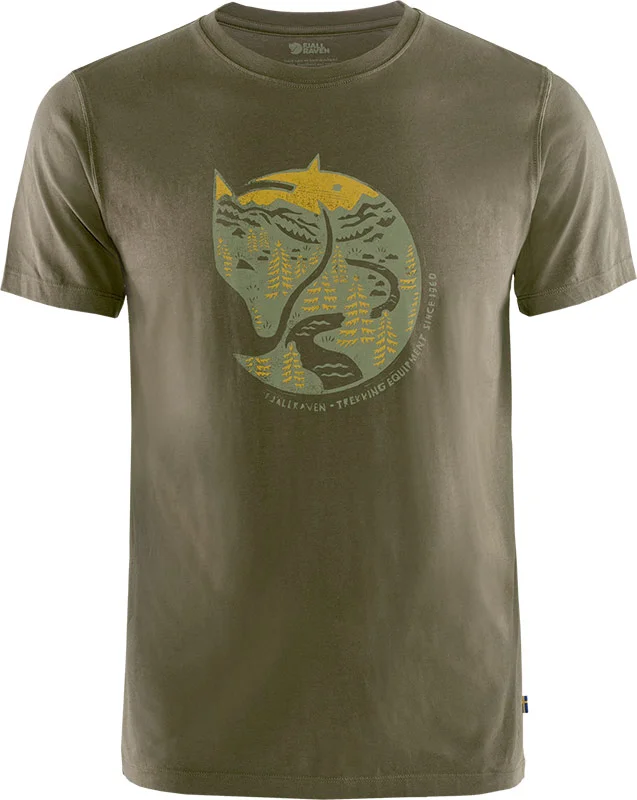Fjällräven Arctic Fox T-Shirt Herren Freizeit und Outdoor Kurzarm Shirt dark olive Must-Have
