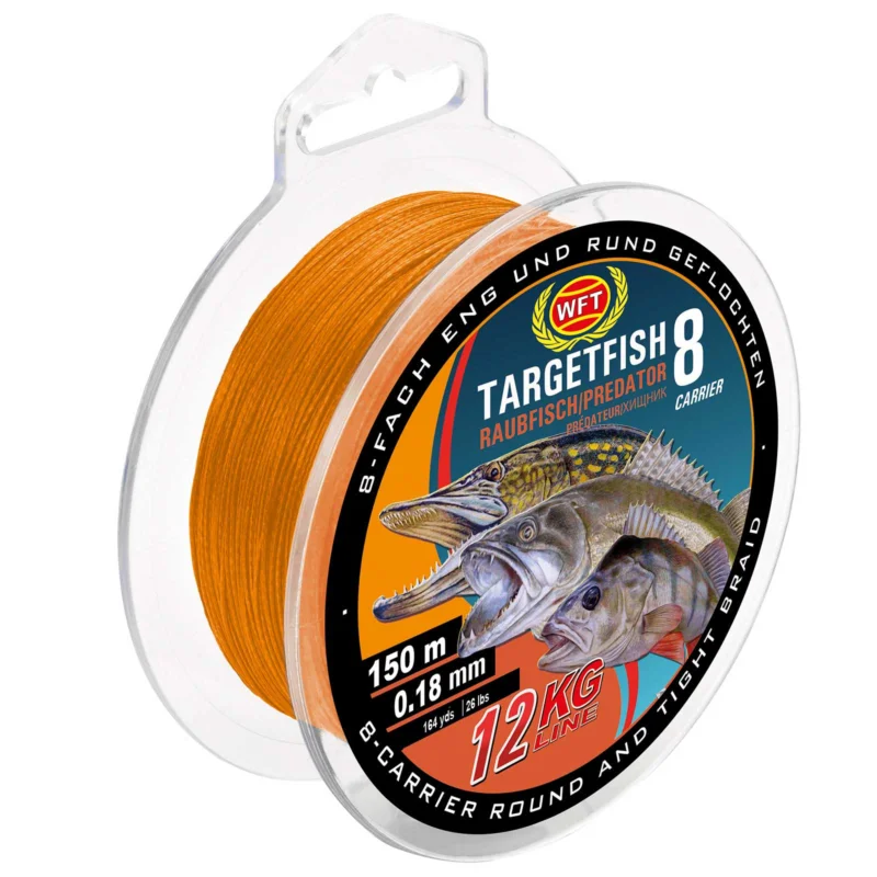 Jetzt Kaufen WFT TF8 Raubfisch orange 150m 8KG 0,12 Geflochtene Angelschnur