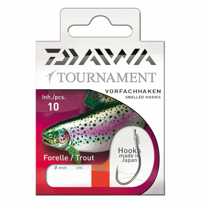 Direktkauf Daiwa Tournament Forellenhaken 120cm Gr. 4 Gebundene Vorfachhaken