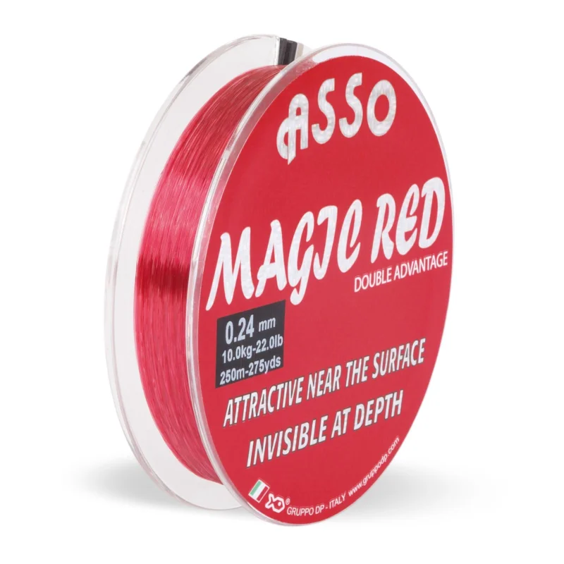 ASSO Magic Red Mono 1000m 0,18mm 3,00kg Red Monofile Angelschnur Top-Preis