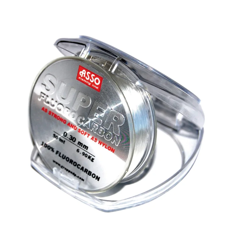 Sichere Zahlung ASSO Super Fluorocarbon 50m 0,30mm 6,90 kg Clear Vorfachschnur