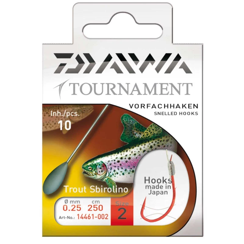 Sonderaktion Daiwa Tournament Sbirolinohaken Gr.8 0,20mm gebundene Vorfachhaken