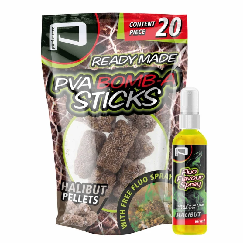 Pelzer PVA Bomb-A-Stick Halibut Pellets & Groundbait Füllung Geprüft