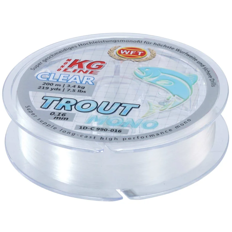WFT Trout Mono clear 200m 0,22mm - 6,5kg Monofile Hochleistungsschnur Jetzt Kaufen