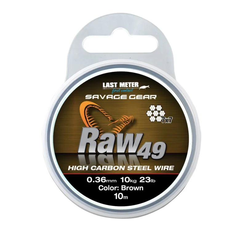 Super-Preis Savage Gear Raw 49 0,45mm 10m braun Stahlvorfach