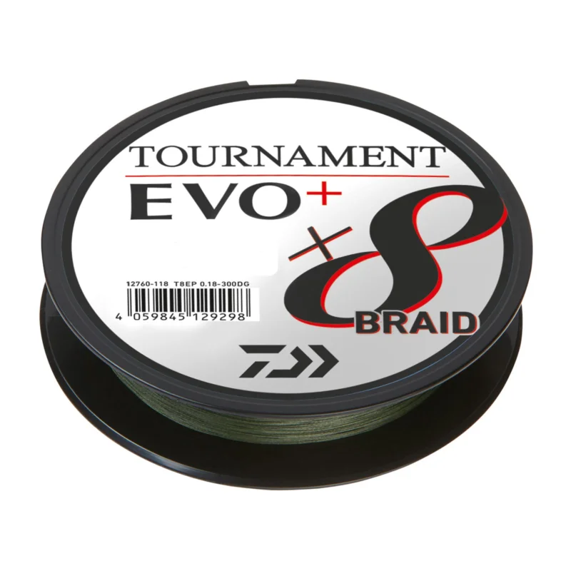 Aktuell Daiwa Tournament X8 Braid EVO+ 0,12mm 270m Dunkelgrün geflochtene Angelschnur