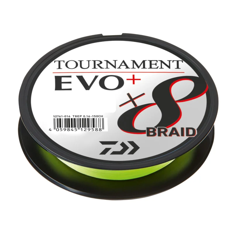 Schnäppchen Daiwa Tournament X8 Braid EVO+ 0,16mm 270m Chartreuse geflochtene Angelschnur