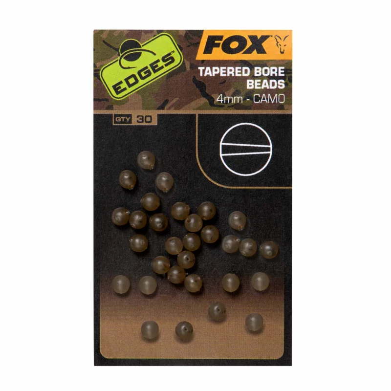 Zertifiziert Fox Edges Camo Tapered Bore Bead 4,0mm Gummiperlen Karpfenzubehör