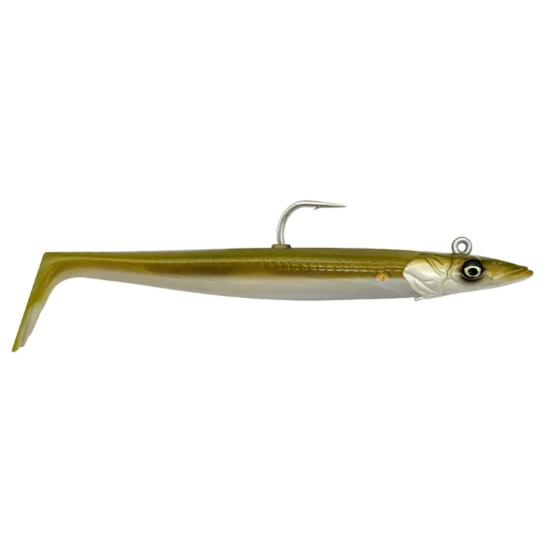 Savage Gear Sandeel V2 17.5cm 65g Khaki 2+1 Teile Gummifisch montiert Top-Seller