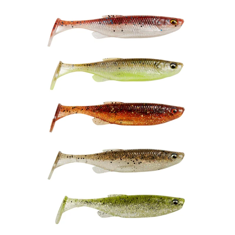 Savage gear Fat Minnow T-Tail 10,5cm 11g Clearwater Mix 5pcs. Gummifisch Direkt Vom Hersteller
