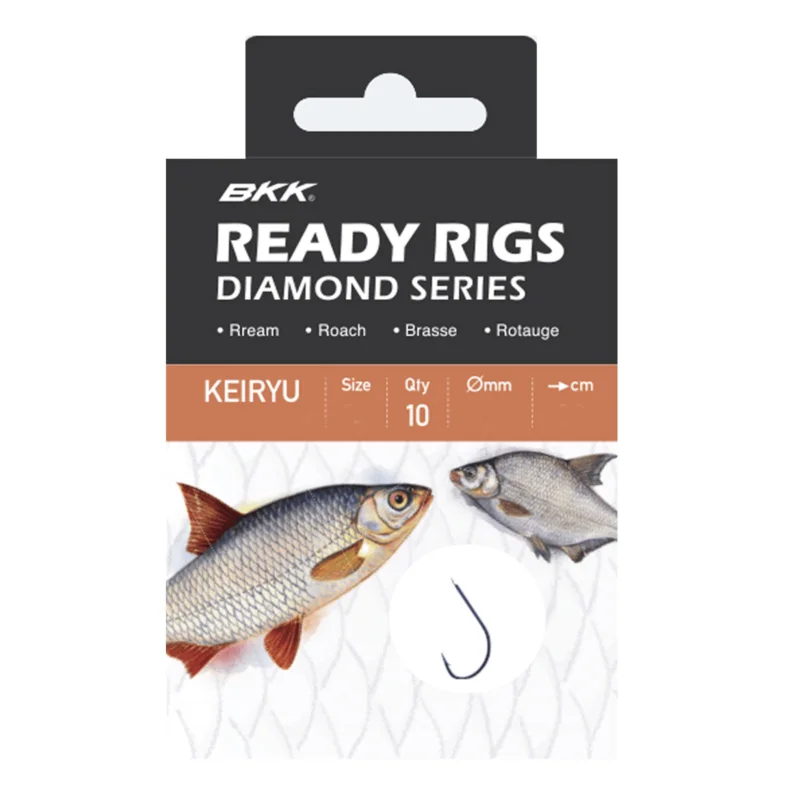 BKK Ready Rig Diamond-Keiryu BN 14#, Ø 0,10 Friedfisch Vorfachhaken gebunden Schneller Versand