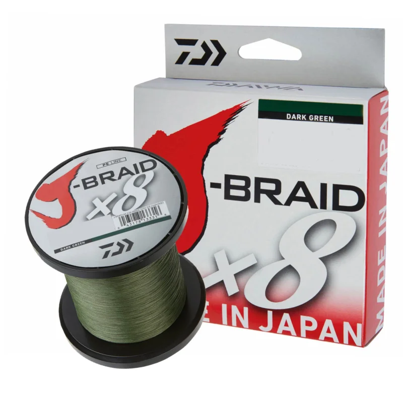 Begrenztes Angebot Daiwa J-Braid X8 0.22mm-150m Dunkelgrün Geflochtene Schnur