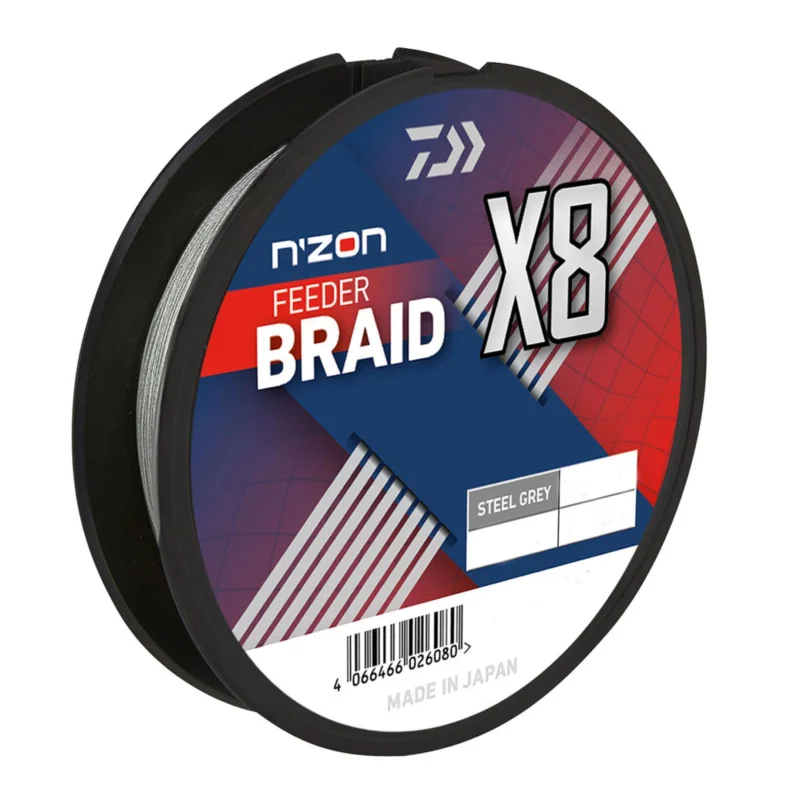 Letzte Chance Daiwa N'ZON X8 Braid 0.12mm-150m steel gray Geflochtene Feeder-Angelschnur