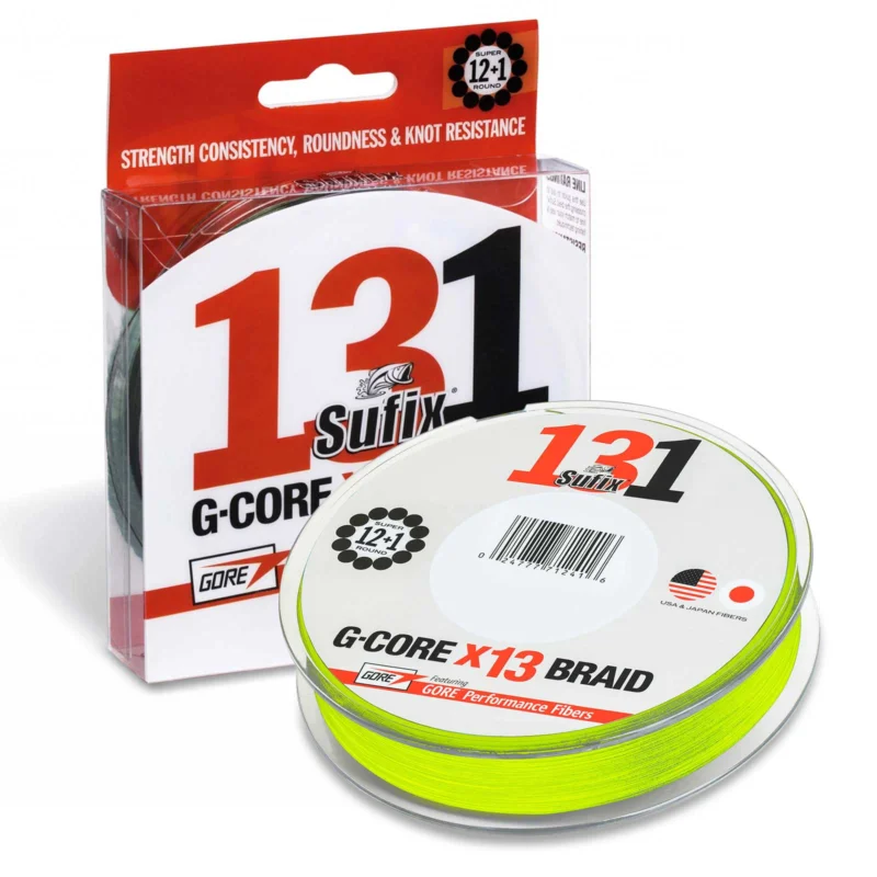 Sufix 131 Braid 150m Neon Chartreuse 0,104mm 5,4kg Geflochtene Angelschnur Markenprodukt
