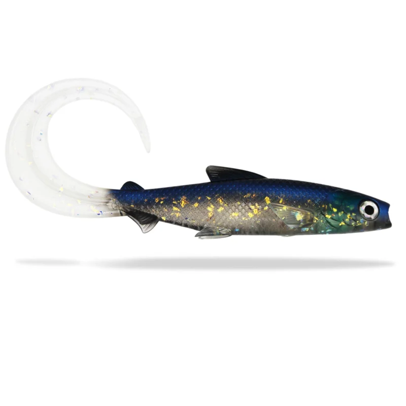 FishingGhost Renky Shad CRL 35cm Curly Tail Blue Saphire Gummifisch Letzte Chance