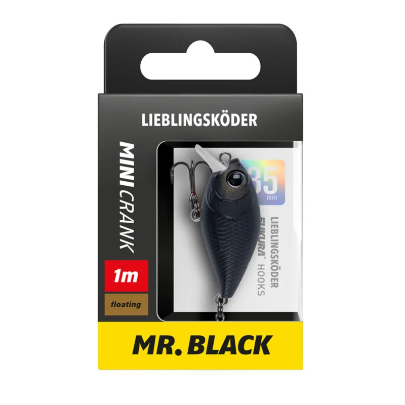Lieblingsköder Mini Crank 3,5cm Mr. Black Crankbait Sonderaktion