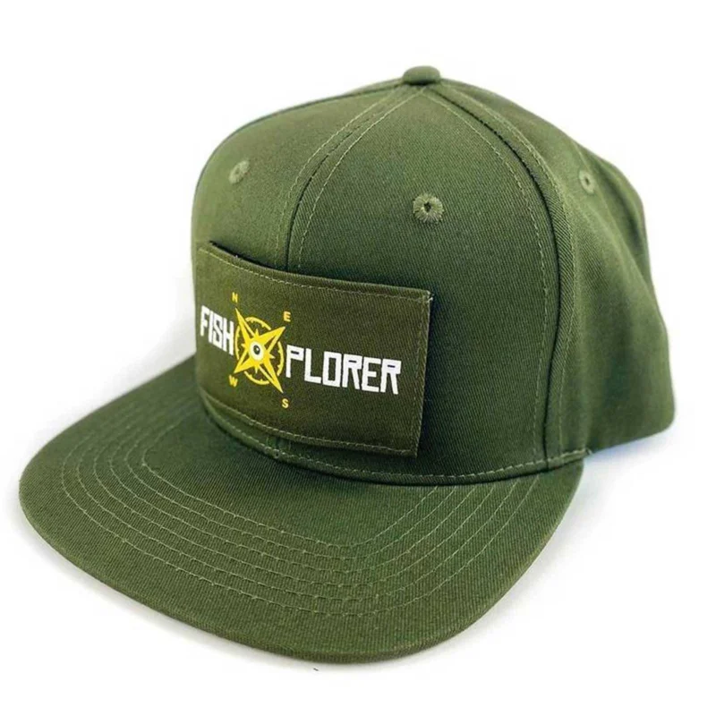 FishXplorer Snapback Cap Grün mit 1 FishXplorer-Patch Meistverkauft