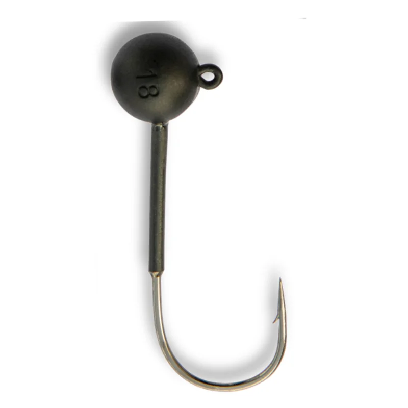 Toppies 14g Tungsten Jighead Ball Big Series #3/0 Black Matt 2 Pcs Jigkopf Preisknaller