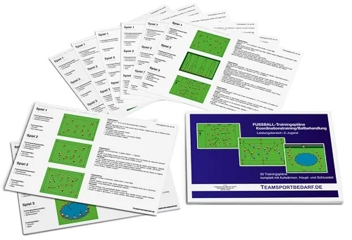 Fußball Trainingspläne (45 Übungen) - Koordinationstraining und Ballbehandlung (E-Jugend) Mega-Angebot