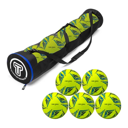 Sichere Zahlung 5er Ballset - T-PRO Hybrid 2.0 (Yellow-Blue) Trainingsball (Gr. 5) - inkl. Ballschlauch