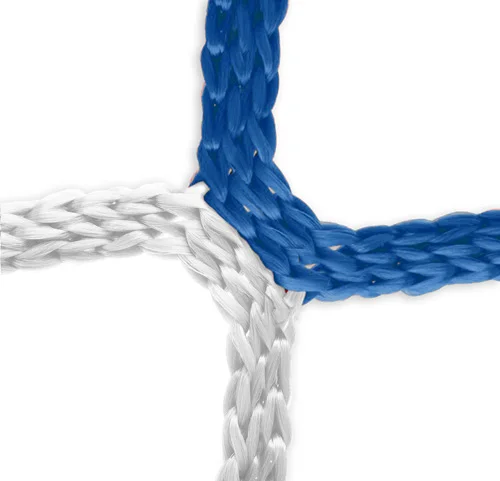 Tornetz (blau-weiß) - 5 x 2 m, 6 mm PP, 80/150 cm (robuste Bolzplatz-Ausführung) Preisreduziert