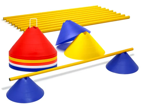 Training hurdle set - 20 big cones + 10 hurdle rods Finale Aktion