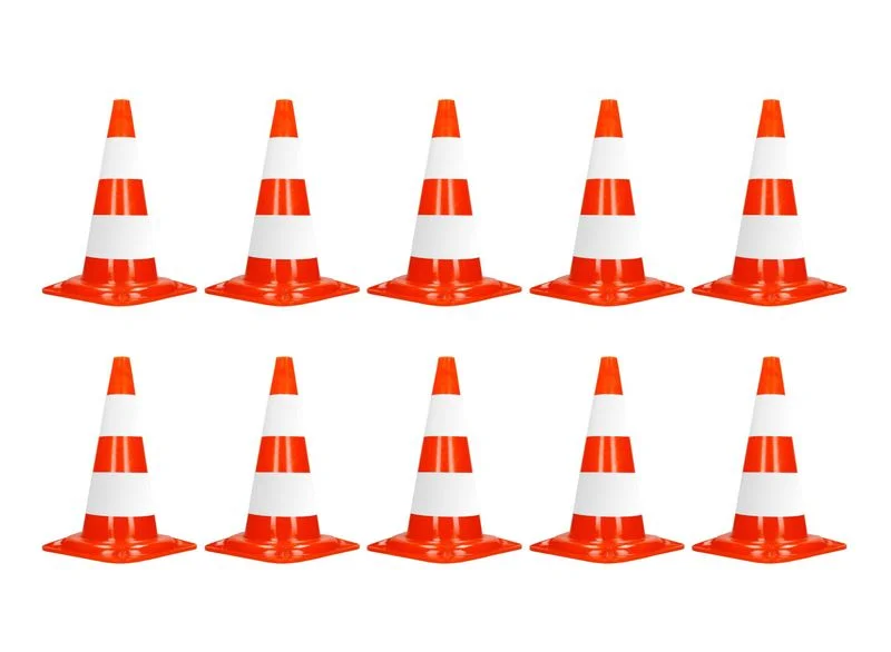 Traffic cones 52 cm - set of 10 warning cones Sonderaktion