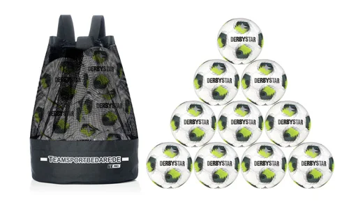 Wochenendangebot 10x Derbystar Brillant TT DB v24 footballs size 5 - incl. ball bag