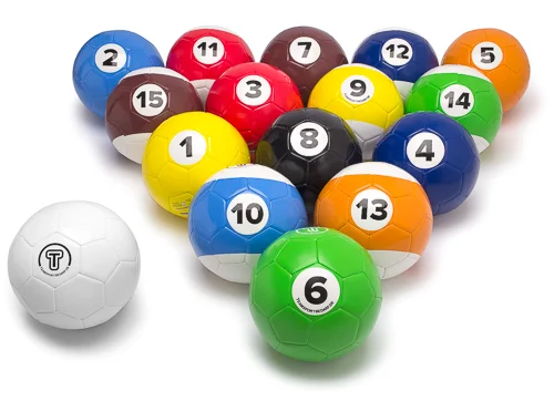 Biliardo applicato al calcio - 16 palloni inclusa la sacca per i palloni Schneller Versand