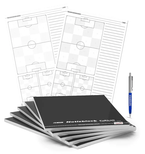 Sofort Bestellen Set di 5 unità di blocchi per note T-PRO (50 fogli) in formato DIN A4: calcio