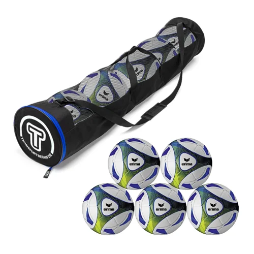 Finale Aktion 5 palloni - pallone da allenamento Erima Hybrid (misura 5) - incl. borsa a tubo