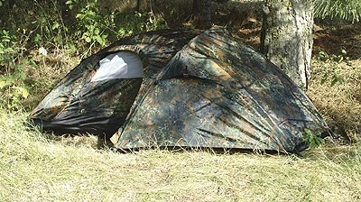 Mil-Tec Recom Einmannzelt Flecktarn Geprüft