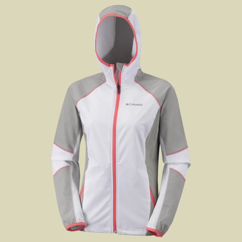 ColumbiaSweet AS Softshell Hoodie Women Größe S Farbe white/flint grey/hot coral Super-Preis