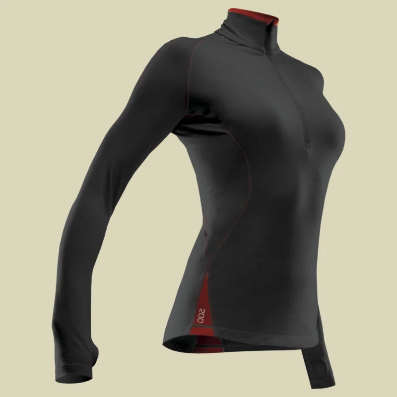 Mega-Angebot IcebreakerGT 200 Lightweight Women LS Pace Zip Größe S Farbe Black/Poppy
