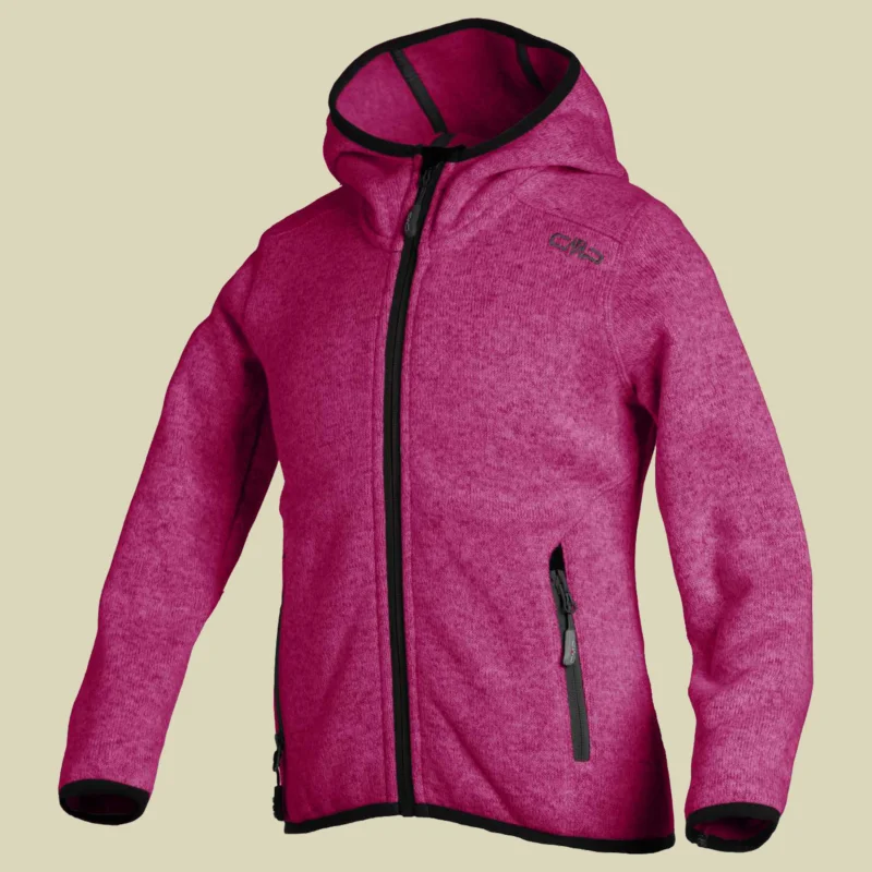 CMPGirl Knitted Fleece Jacket Fix Hood CMP 3H19825 Größe 98 Farbe nero meliert - red fluo - nero Mega-Angebot