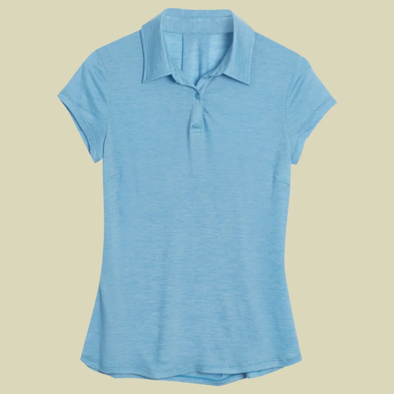 IcebreakerSphere SS Polo Stripe Women Größe S Farbe cyan/snow Preisreduziert