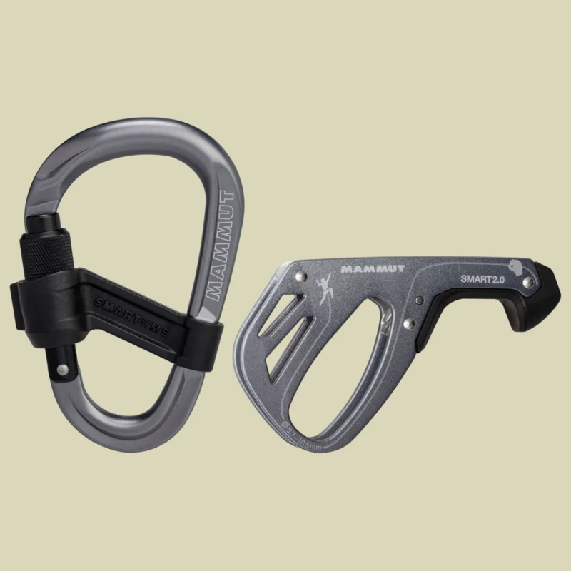 Geprüft MammutSmart 2.0 Belay Package Sicherungsgerät und HMS Karabiner Farbe grey