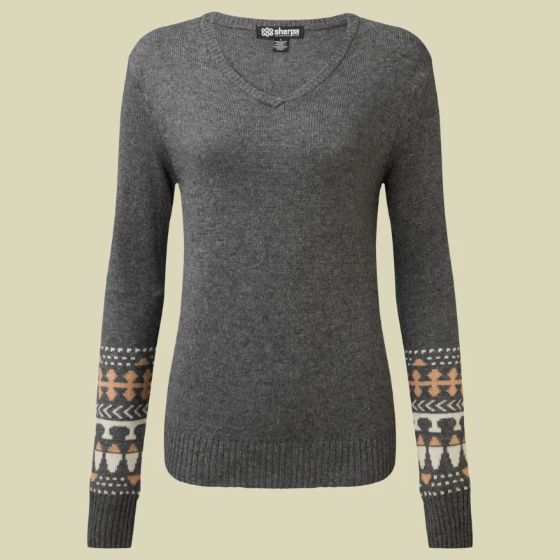 Sonderangebot SherpaMaya V-Neck Sweater Women Größe MFarbe kharani grey