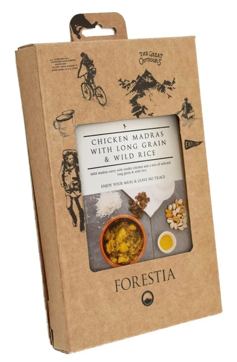 Markenprodukt Forestia Hühnchen Madras mit Langkorn- und Wildreis