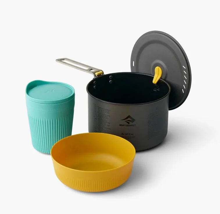 SEATOSUMMIT Frontier One Pot Cook Set (3-teilig) – Ultraleichtes Kochset inkl. 2 Liter-Campingtopf Solange Der Vorrat Reicht