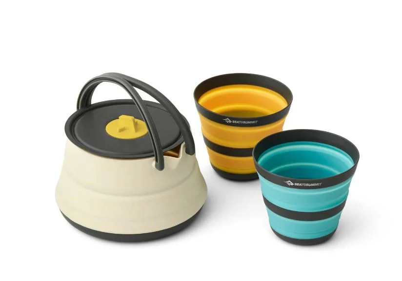 Must-Have SEATOSUMMIT Frontier Kettle Cook Set – Ultraleichtes, zusammenfaltbares Kochset inkl. Campingkessel (3-teilig) (2 Personen)