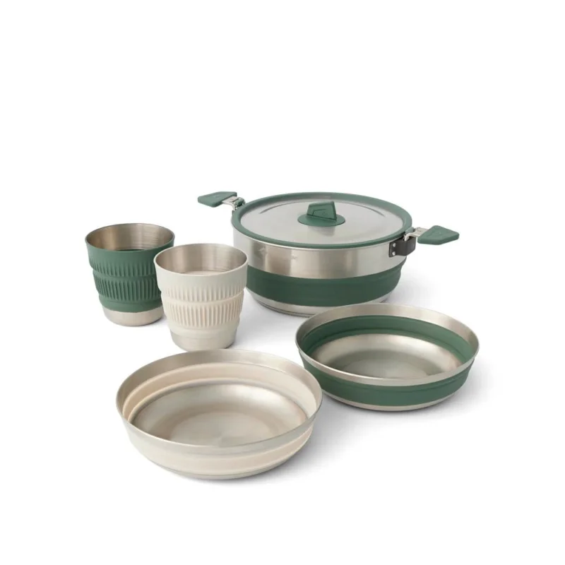 SEATOSUMMIT Detour One Pot Cook Set – Campingkochset mit Edelstahl inkl. Topf, Schalen und Becher (5-teilig) Super-Preis
