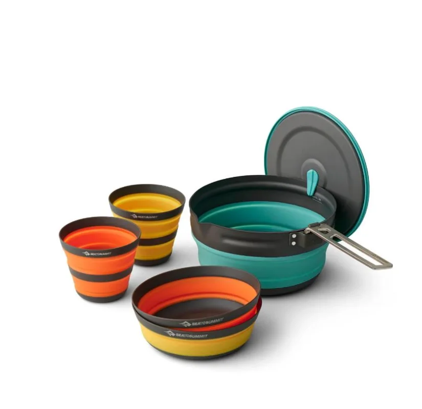 SEATOSUMMIT Frontier One Pot Cook Set(5-teilig) – Ultraleichtes, zusammenfaltbares Kochset inkl. Campingtopf Neuheit