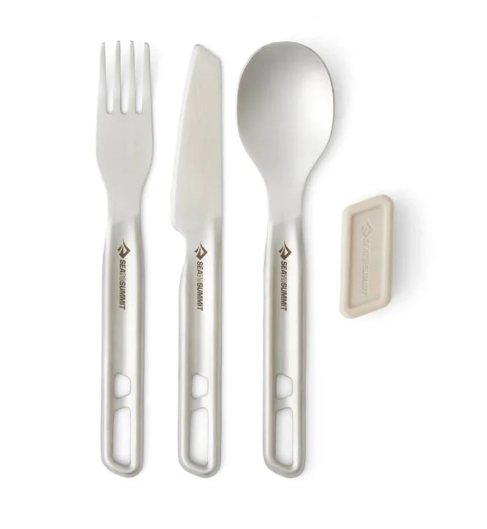 SEATOSUMMIT Detour Stainless Steel Cutlery Set (3-teilig) - Besteckset aus Edelstahl Knallerangebot